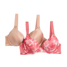 BCBGMAXAZRIA Women's 2-Pack Ultimate Fit Bra, Blooming Garden