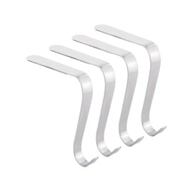 Milageto 4Pcs Stocking Holders Stocking Hangers Xmas Hooks Christmas Party Decoration Christmas Ornament Hooks for Party Ball Decor, Silver