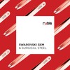 Rubis Classic Stainless Steel Slanted Tweezers with Real Ruby For