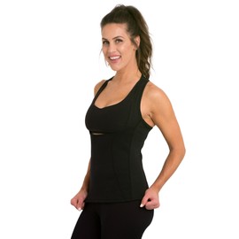 Delfin Spa Women's Heat Maximizing Neoprene Anti Cellulite Underbust Racerback Exercise Tank, Black, X-Large