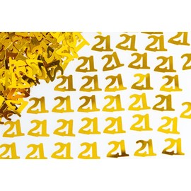 SHATCHI Gold 21st Birthday Confetti Foil Metallic Glitz Table Scatter Sprinkles Age Bday Party Decorations 12mm