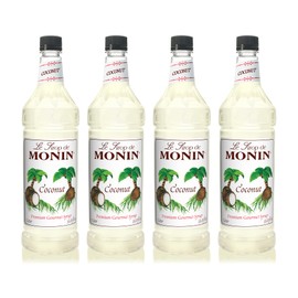 Monin - Coconut Syrup, Sweet and Rich, Great for Cocktails and Smoothies, Gluten-Free, Non-GMO (1 Liter, 4-Pack)