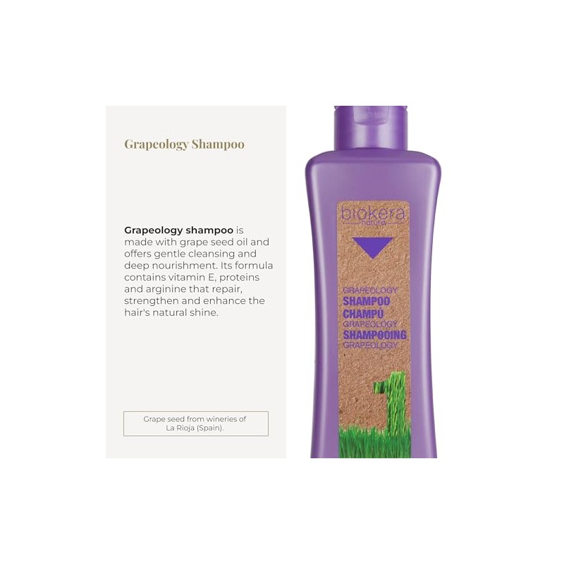 Salerm Biokera Grapeology Shampoo, 10.14 Ounce/300 ml