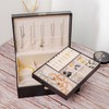 Double Layer Jewelry Box Soft PU Leather Jewelry Storage Organizer