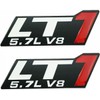 2X Chrome 3D Metal LT1 5.7L V8 Engine Emblem Badge