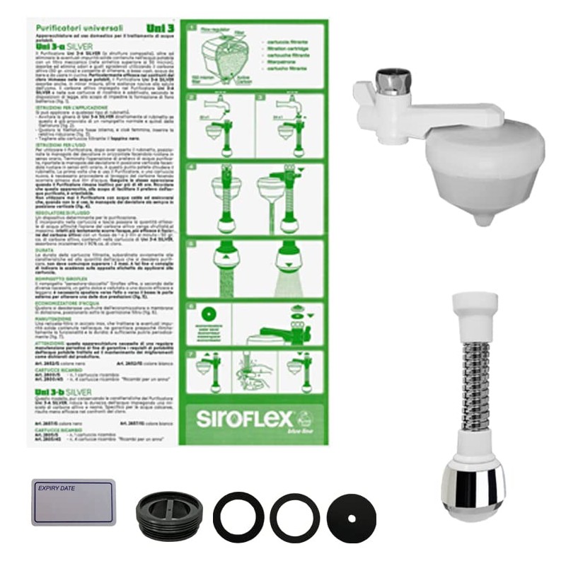 Siroflex 2652/1S Silver UNI 3-A Household Water Filter Made in