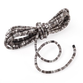 Beadthoven 5.47 Yards Ethnic Cords Bohemian Friendship Bracelet Strings Round Braided Thread String Colorful Rope Gold Metallic Elastic Rope for DIY Necklace Lanyard Jewelry Making Black