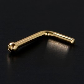 Body Candy 18 Gauge 14k Yellow Gold 1.5mm Ball L-Shaped Nose Ring
