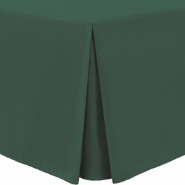 Linen Home Box Pleated Base Valance Sheet Single Bed Skirt Platform Valance Sheets, Microfiber Soft Brushed Easy Care Non Iron (Single, Bottle Green)