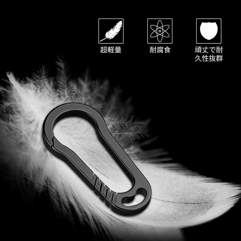 Tibitdeer Keychain, Pure Titanium, Lightweight, Carabiner, Stylish, Outdoor, Men's, Women's,