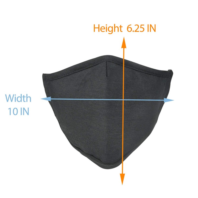 ililily Black Cotton Washable Nose Wired Face Mask Filter Pocket