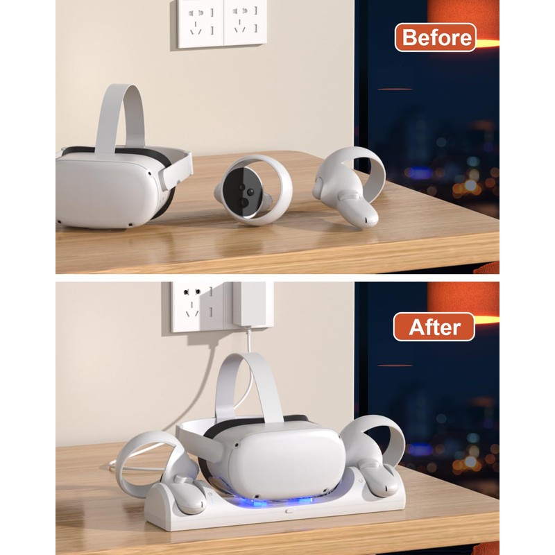 VR Charging Dock for Meta Quest 2, TanReginal Magnetic Charging
