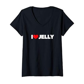 Womens I Love (Heart) Jelly V-Neck T-Shirt