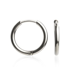 Schlichte Creolen silber • Filigrane Ohrringe Basic • Nickelfreie Ohrhänger Edelstahl • Wasserfester Modeschmuck • MIX & MATCH • Ø 16mm