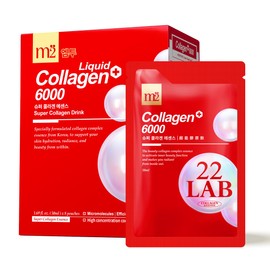 m2 Liquid Collagen Drink, Super Concentrate 6000mg Dual Peptide Collagen, Secrets of Korean Celebs, 68% More Collagen After 24 Hours, Drink from Pouch (8pk)