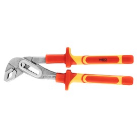 NEO TOOLS Rohrzange 250 mm VDE, poliert, Zweikomponentenhandgriff, CrV-Stahl, TÜV-Zertifikat