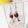 Dainty Red Wine Glass Dangle Earrings Tall cup Red Wine