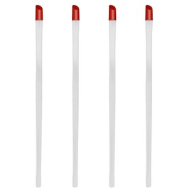 17cm Rubber Cuticle Pusher Cleaner, 4 Pieces Red Hard Rubber End Tipped Nail Art Tool Cuticle Pusher Cleaner And Professional Plastic Handle Cuticle Stick for Hand Care Nail, Nail Cleaner Tool