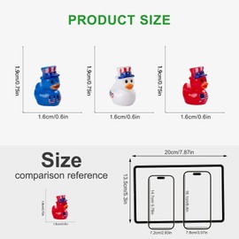 54 Pcs Mini Resin Patriotic Ducks Red White Blue 4th of July Decorations for Vase Filler Patriotic Crafts DIY Party Gifts