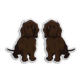 Vinyl-Aufkleber #81018 Cocker Spaniel, 2 x 10 cm, Schokoladenbraun, Hunde, Welpen, Tiere, Haustiere, Cartoon, Reisegepäck, Laptop, Scrapbook