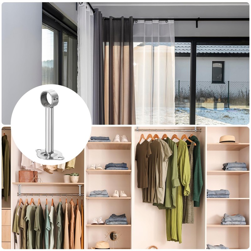 sourcing map 3 Set Ceiling Mount Curtain Rod Bracket, Fit