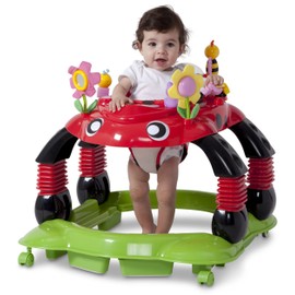 Delta Children Lil Play Station 4-in-1 Activity Walker - Rocker, Activity Center, Bouncer, Walker - Adjustable Seat Height - Fun Toys for Baby, Sadie the Ladybug