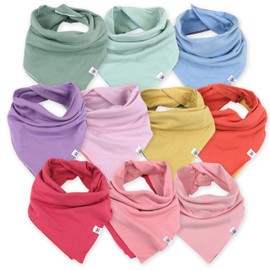 HonestBaby Multipack Reversible Bandana Drool Bibs Burpcloths Adjustable Snaps for Infant Baby Boys & Girls 100% Organic Cotton, 10-Pack Rainbow Gems Pinks, One Size