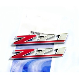 2pack OEM Z71 Emblem Badges 3D Compatible with Silverado 1500 2500Hd Tahoe Suburban 2010-2018 (Chrome Red)