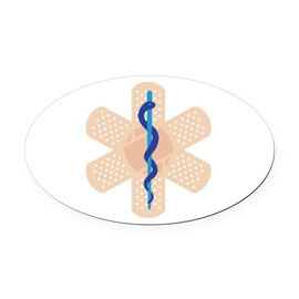 CafePress Caduceus Bandages Euro Oval Car Bumper Magnet