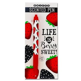 School Badge Store Strawberry Scented Ballpoint Pen, Red with Fruit Design