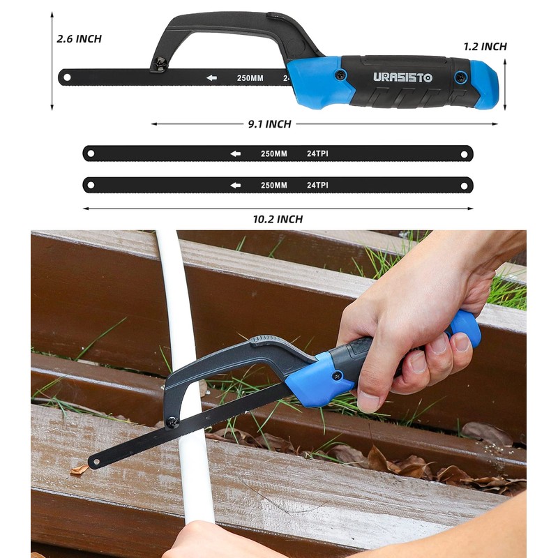 URASISTO Hacksaw Frame Set, 12“ Hacksaw Frame, 6'' Hacksaw Frame