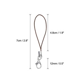 HARFINGTON 200Pcs Clasp Cords Clasp Strap Lanyard Charm Short Finger Rope with Lobster Clasp for Cellphone Cases Keychain DIY Jewelry Making, Coffee