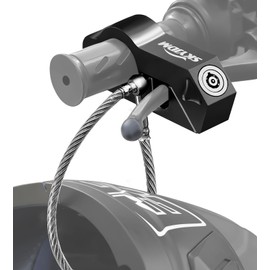 SKYJDM Motorcycle Locks, Motorcycle Helmet & Lock Brake Lock Anti-Theft Grip Lock Combo for All Motorcycle Bike ATV Scooter with Handlebar Diameters Within 1.3-1.5 Inches (Black)