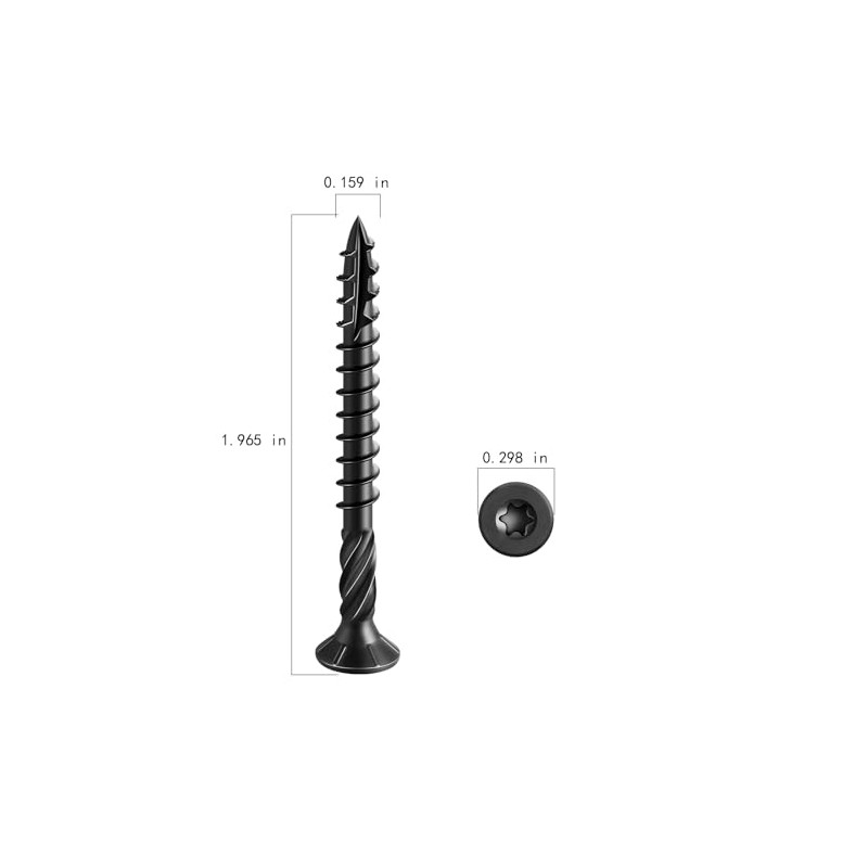 Wensilon #8 * 2" Black Deck Screws, (311pcs) 2 lbs.Exterior