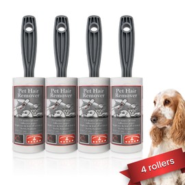 Caraselle Lint Rollers for Pet Hair - Cat & Dog Hair Remover, Lint Roller for Clothes, Furniture, Bedding, Car Interiors, Carpet, Picks up Lint, Hair, Fluff, Debris, 4 x 7.5m Lint Rollers