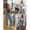 Xiaoxuemeng Womens Baggy Wide Leg Pants Casual Elastic Waisted Palazzo