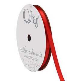 Berwick Offray 1/4" Single Face Satin Ribbon, Red, 20 Yds