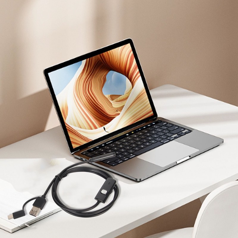 USB Endoscope 8mm Lens 3 in 1 Interface IP67 Waterproof