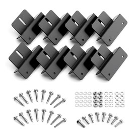 Callsun Solar Panel Mounting Z Brackets, Lightweight Aluminum Corrosion-Free Mounting Brackets, for RVs, Trailers, Boats, Yachts, Wall and Other Off Gird Roof Installation, 1 Set of 8 Units, Black