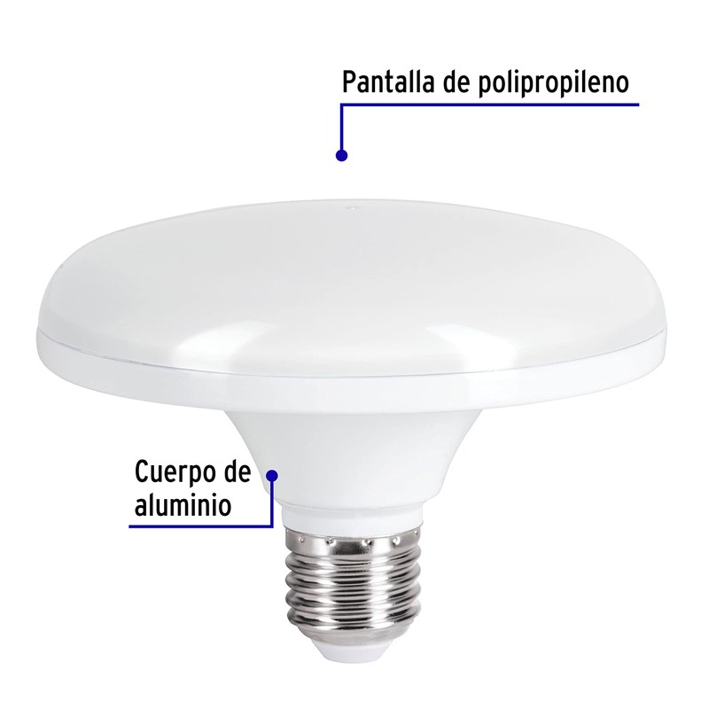 Volteck LEDCI-75F, Lámpara de LED tipo OVNI 12 W luz