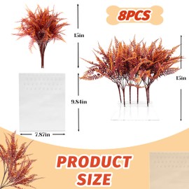 Sysmashing 8Pcs Fake Grass Plants Pee Post for Dogs to Pee on, Guiding Male Dogs to Urine and Preventing Urine from Splashing Everywhere,Easy to Install and Clean(Persian Grass/Autumn)