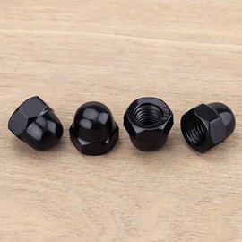 M6-1.0 Hex Head Acorn Cap Nuts, 304 Stainless Steel 18-8 Hexagon Head Acorn Dome Cap Nuts, Black Oxide Finish, Hex Drive, 25 PCS