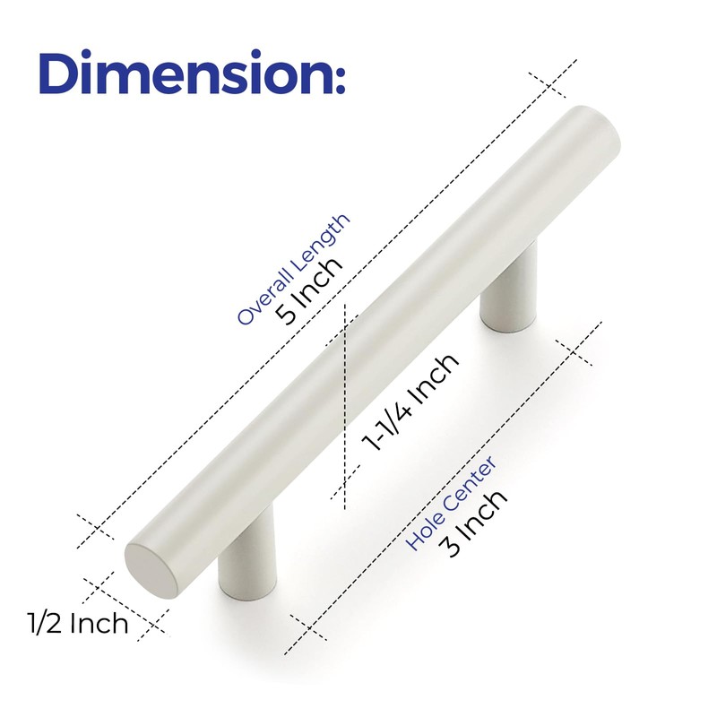 Ravinte 30 Pack | 5 Inch Cabinet Pulls White Stainless