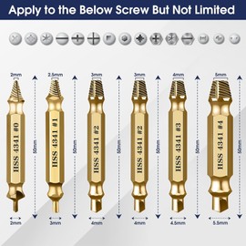 AYMBH Set 6-Piece HSS Drill Bit Kit for Stripped, Rusted, Damaged Broken Screws & Bolts Extractor High-Precision Spiral Design Easy & Quick Removal Fits 2–12mm Hardened High Speed Steel (HSS) Toolbox