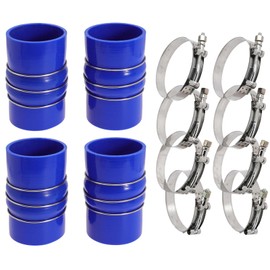 3.5 Inch Silicone Charge Air Cooler Hump Hose Boot Set 3 1/2 x 6 3/8 Inch with T Bolt Clamp Blue 2PC