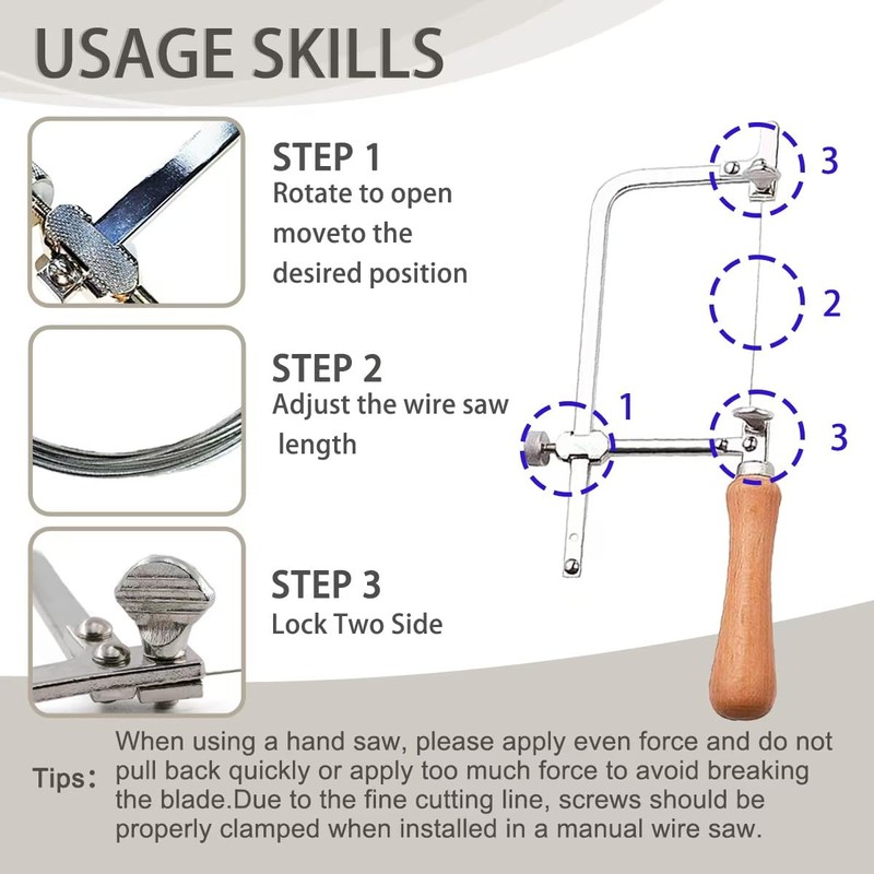 1PC Coping Saw Steel Frame with 0.5mm diamond wire saw,