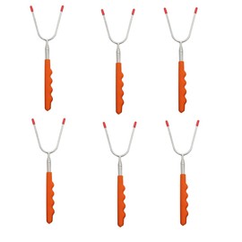 Telescopic Roasting Fork,6PCS Stainless Steel Barbecue Skewer,Marshmallows Roasting Stick,Hot Dog Stick,U Shape Barbecue Fork for Grilling
