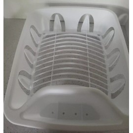 Essentials White Plastic Dish Drainer - 11.25'' x 13.75'' x 4.25''-New-SHI