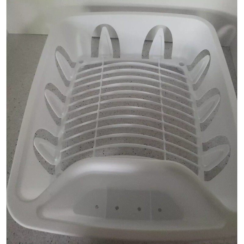 Essentials White Plastic Dish Drainer - 11.25'' x 13.75'' x