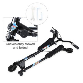 AODI Swing Wiggle Scooter, 3 Wheels Drifting Folding Kick Scooter with 4-Level Adjustable Height/Foldable for Kids/Woman/Men Age 6+ Years Old